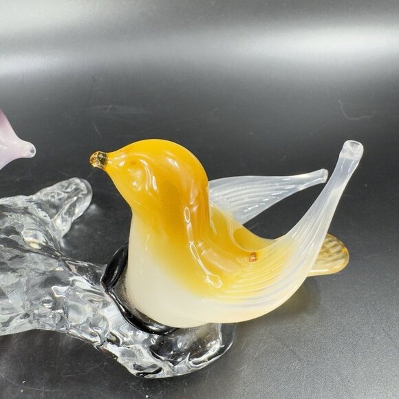 Venetian Italian Glass Love Birds Figurine Decor Opaline Glass Hand Made AS IS - Picture 15 of 16